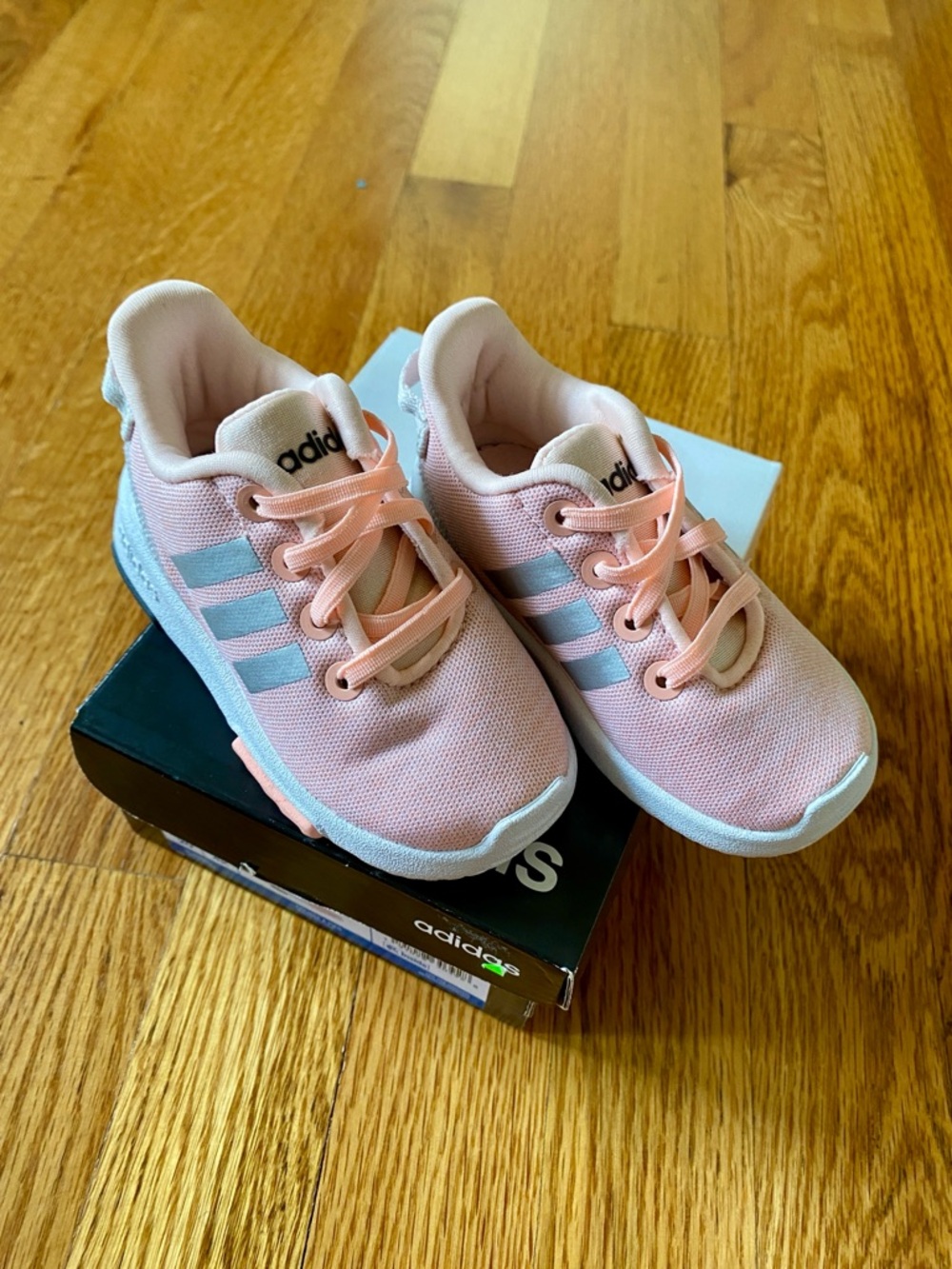 adidas Kids Pink & Light Gray Mesh Sneakers